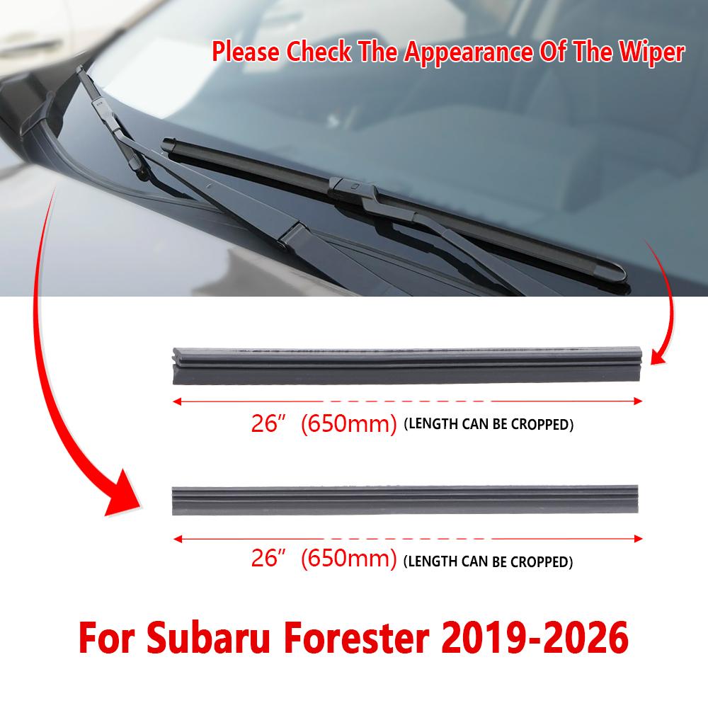 Для Subaru Forester 2019 2020 2021 2022 2023 2024 2025 2026 Сменная резиновая полоска для дворников Автомобильные аксессуары для дворников 1 пара