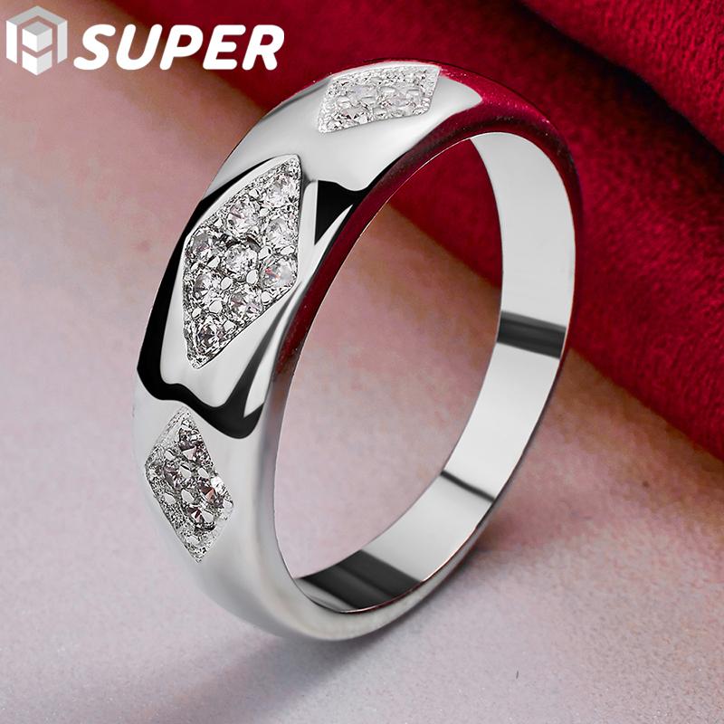 Ювелирные изделия из стерлингового серебра 925 пробы с тремя цирконами AAA