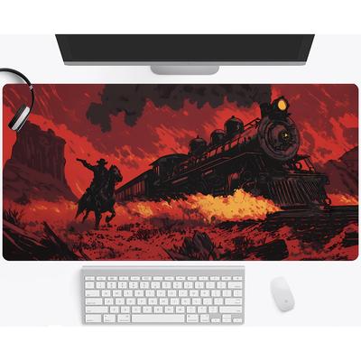Современный игровой коврик для мыши Расширенный коврик для стола Мягкая тканевая поверхность Основа из натурального каучука для компьютера ПК Ноутбука Клавиатуры Рабочего стола Коврик A