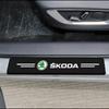 4Pc Car Door Plate Carbon Fiber Threshold Protector Sticker for Skoda Superb Octavia Kodiaq Yeti Rapid Karoq Fabia Kamiq Enyaq Vis