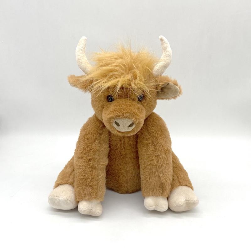 Scottish Highland Cow Sound Plush Doll with Long Hair