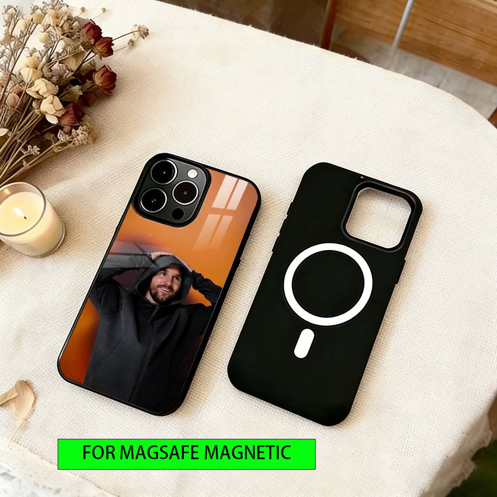 Чехол для телефона Месси для iPhone 17, 16, 15, 14, 13, 12, 11 Plus, Pro, Магнитный с беспроводной зарядкой Magsafe