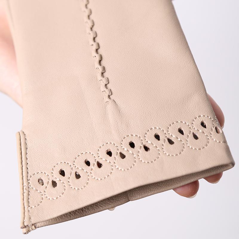 Модные женские перчатки высокого качества, цветные зимние теплые тонкие перчатки из овчины, 2024 г.