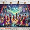 2D Witch Coven Photography Backdrop Halloween Themed Live Streaming Background