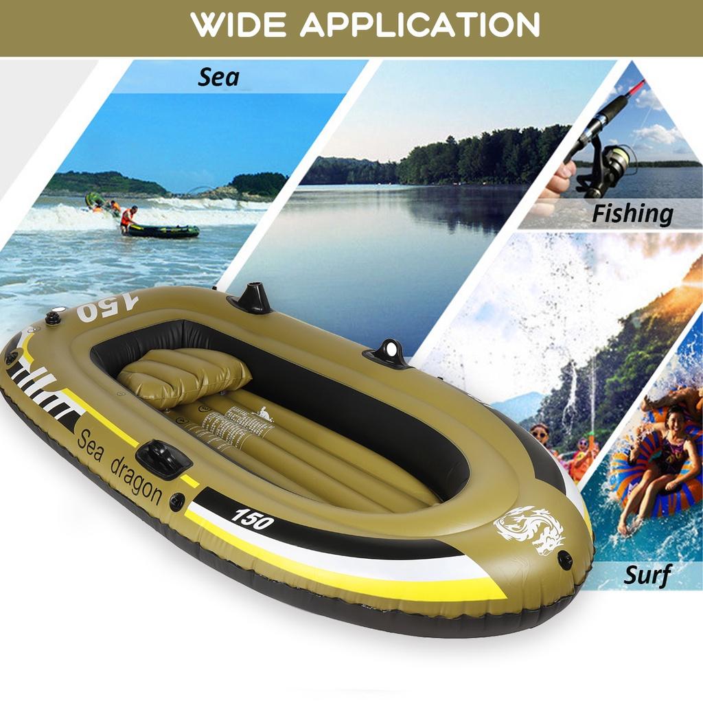 220В 2/3-местные гребные лодки Летний бассейн Водные виды спорта Надувные лодки ПВХ Водный поплавок Рыбалка Речная лодка Весла Каноэ Воздушный насос