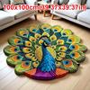 Soft Peacock Carpet Special-shaped Door Gasket Durable Blanket  for Living Room Tea Table Bedside