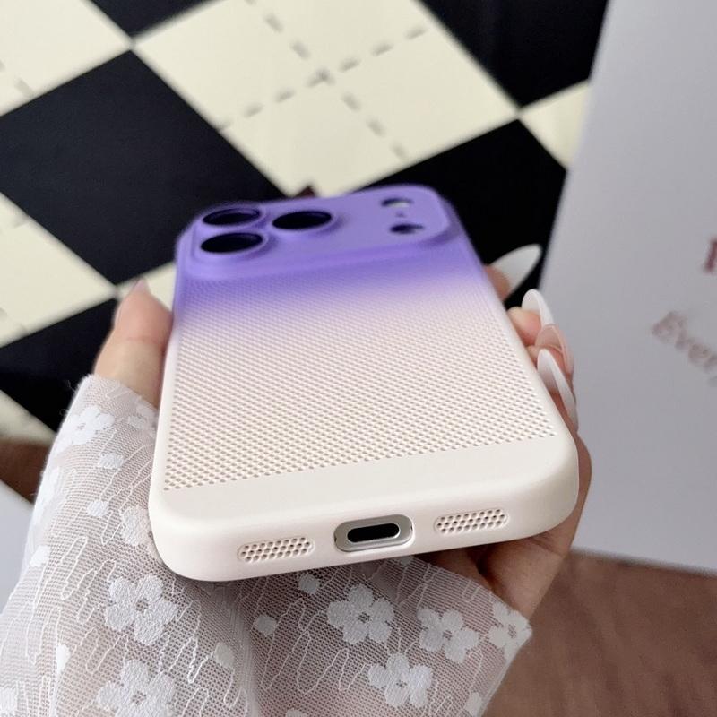 Чехол с градиентом и теплоотводом для iPhone 17 Pro Max 16 15 14 13 Pro Max Защита камеры Ударопрочный Жесткий ПК Матовая задняя крышка