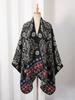 Winter Women Men Scarf Layers Poncho Retro Floral Print Wrap Shawl Scarve Capa Para Mujer Pashmina Cloak New Unisex Lady Male