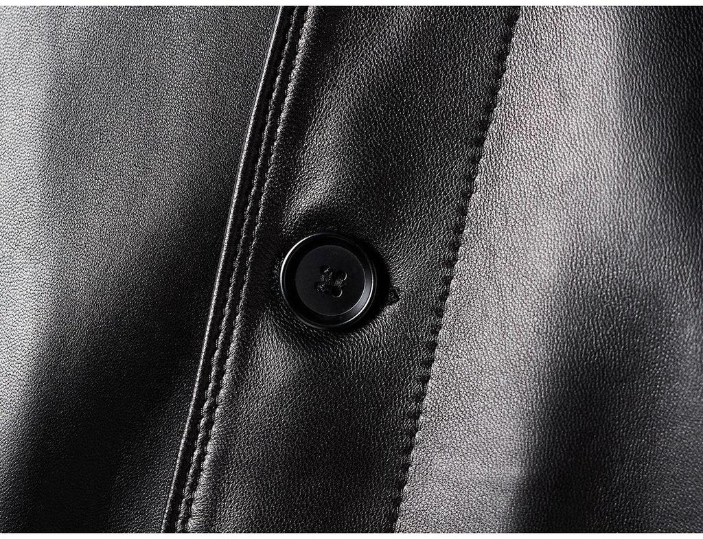 Мужская куртка из натуральной кожи Haining 2025: Повседневный, Толстый, Осенне-зимний стиль для среднего возраста и пожилых