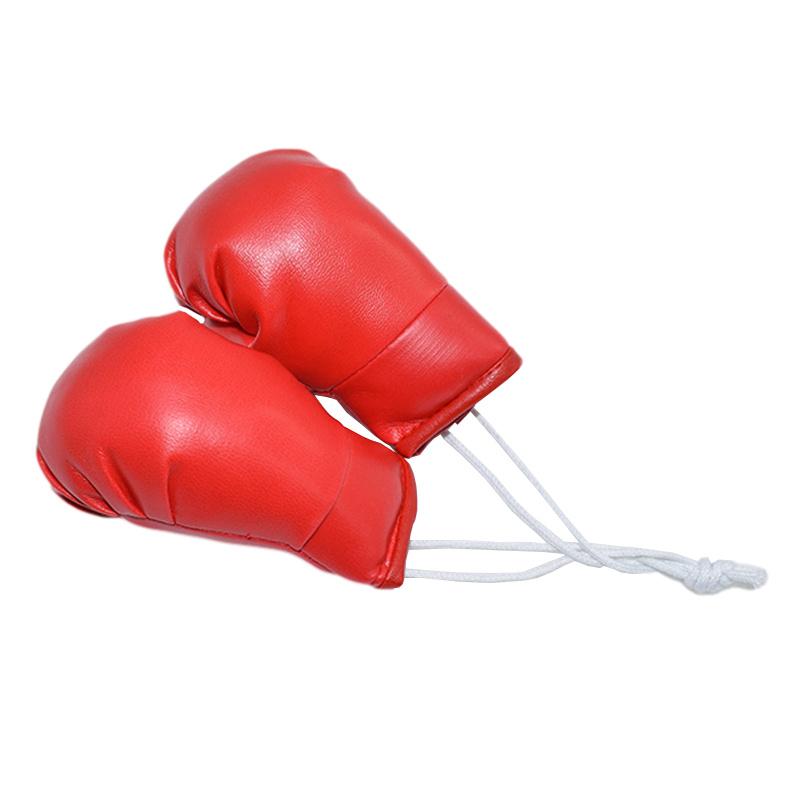 Boxing Gloves Car Hanging Mirror Decoration Car Interior DIY Ornaments Leather Pendant