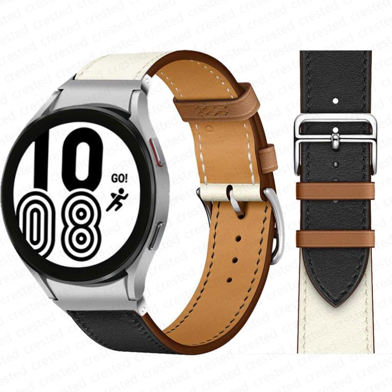 20mm Band For Samsung Galaxy Watch 6 4 classic/5 Pro 44mm 40mm 47mm 43mm 45 No Gaps Leather Bracelet Correa Galaxy Watch 6 Strap