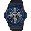 Мужские часы G-SHOCK GAW-100B-1A2JF [Radio Wave Solar Black/Blue] Круглые часы из черной смолы