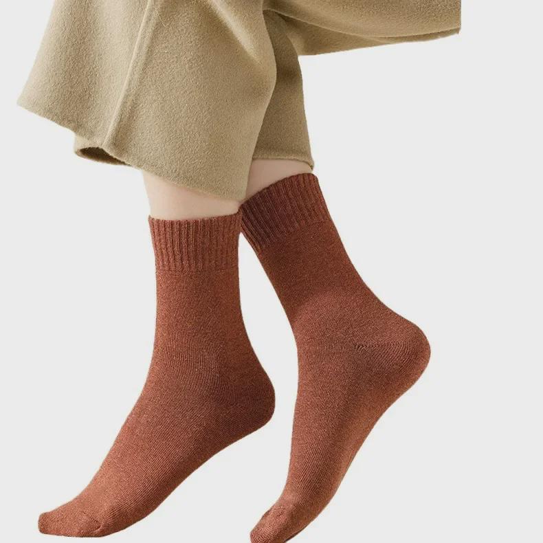 Женские носки Plus Velvet Thick Terry Mid-Tube – Теплый хлопок для осени и зимы