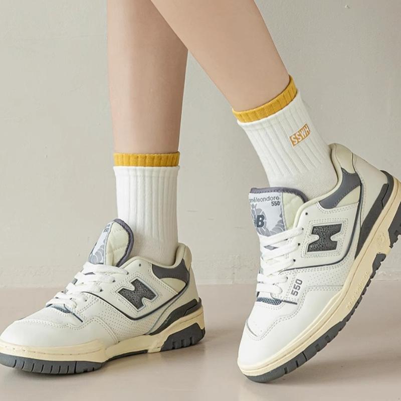 5 пар женских хлопковых носков средней длины, бесшовные, дышащие, однотонные, повседневные