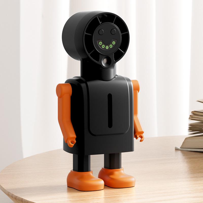 Portable Handheld Robot Spray Fan with Detachable USB Charging and Digital Display