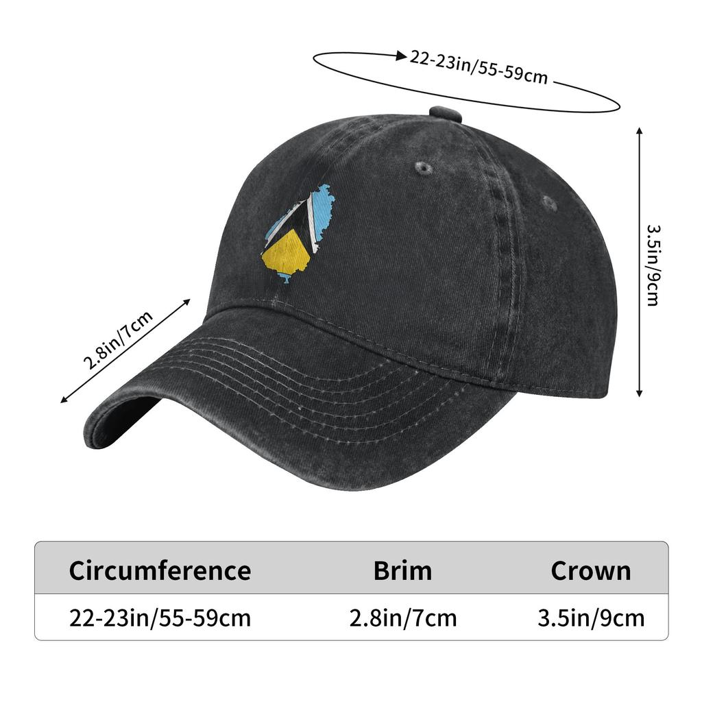 Summer Saint Lucia Flag Baseball Cap Sun  Sun-Proof Design Washed Trucker Hat Unisex Men Casual Outdoor Sports Baseball Caps