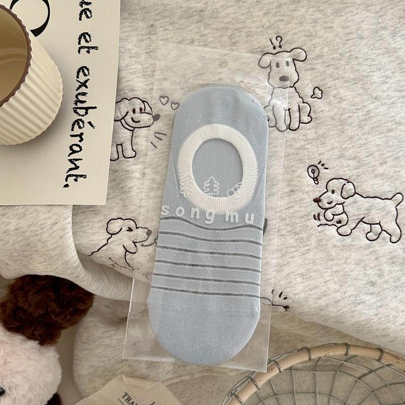 Milk Salt Thin Strip Non-Slip Invisible Socks Cotton Versatile Boat Socks Dongdamen Socks For Women