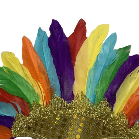 Головной убор с перьями на Хэллоуин, красочная шляпа в индийском стиле, карнавальный костюм, детский головной убор для выступлений, Хэллоуин, косплей, аксессуары для вечеринок