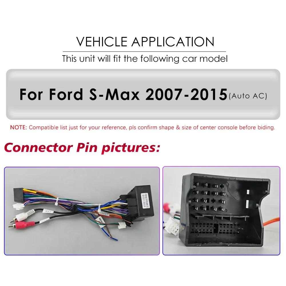 OSSURET Carplay 4G Android 13 Автомобильное радио для Ford S-Max 2007 - 2015 Auto AC Мультимедийный видеоплеер GPS 2din Авторадио Интеллектуальный экран Bluetooth RDS