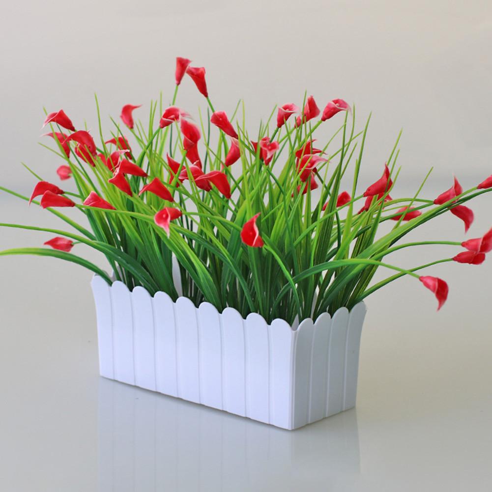 Искусственные растения с горшками Поддельные цветы для домашнего садового декора на открытом воздухе