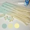 100pcs DIY Colorful Twisted Stick Plush Folding Stick Gradient Twist Stick Ribbon Bar Strip Iron Wire Thread DIY Handmade Toys