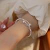 Women Bracelet Faux Pearl Elastic Warm Luster Minimalist Fit Bracelet Design Easy on Off No Clasp