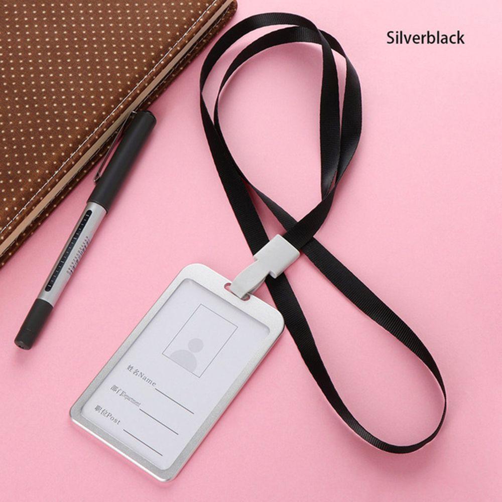 Zinc Zinc Alloy Security Identity Business Certificate Cover Work Badge ID Card Holder Pass Tag with Lanyard