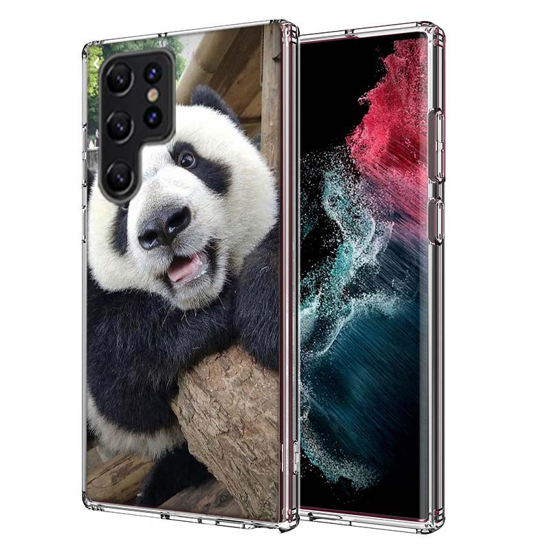 Panda Baby, Giant Panda Family Capa Phone Case For Samsung S26 Ultra S25 Edge Galaxy S23 S21 S20 S24 FE S22 S10 Plus Cover Clear