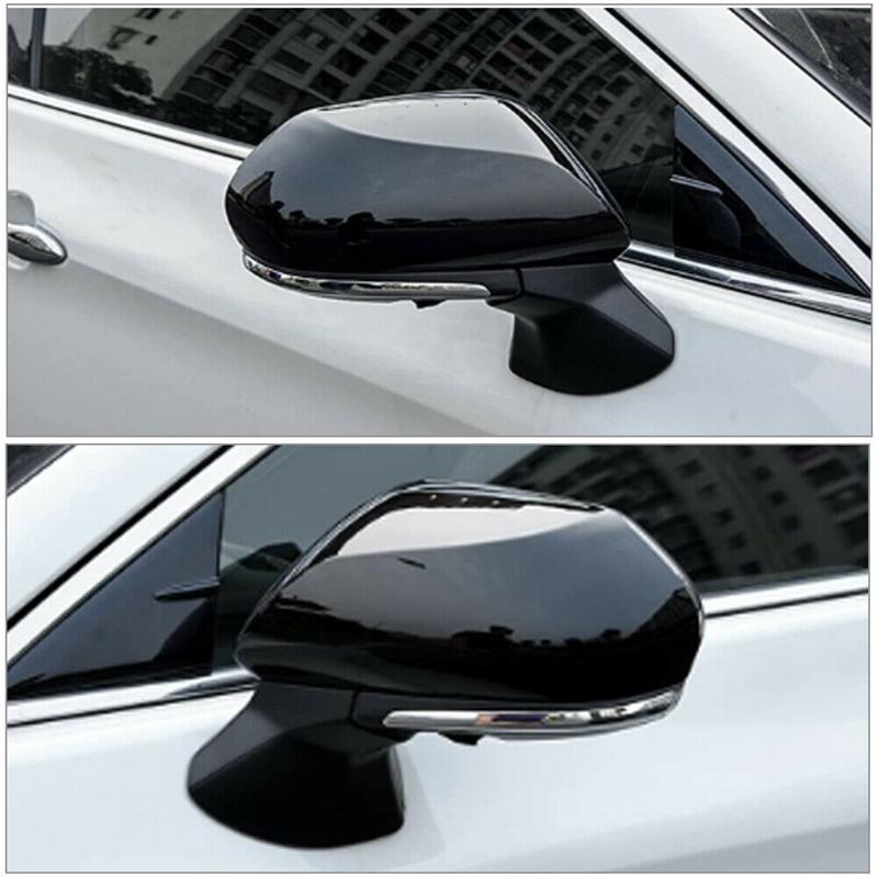 Replacement Rearview Side Mirror Covers Cap for Toyota Camry 2018 Carbon Fiber Gloss Black Car Side Mirror Cover