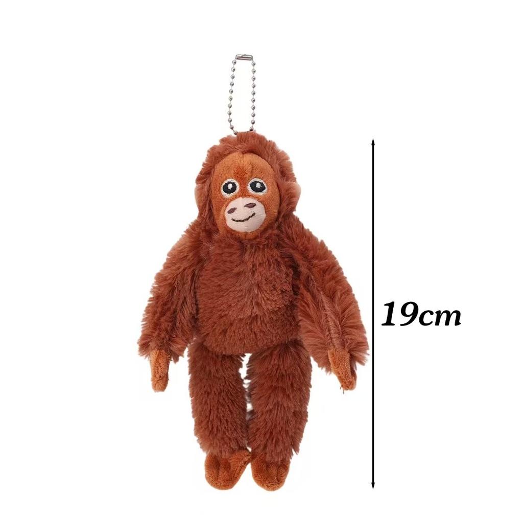 Cute Little Monkey Plush Pendant Soft Orangutan Stuffed Doll Keychain Backpack Charm Christmas Gift
