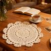 3 Pcs Handmade Crochet Lace Doilies, 9.44 Inch Round Dollies for Tables Vintage Elegant Crochet Lace Doily Exquisite Lacy Placemats for Kitchen