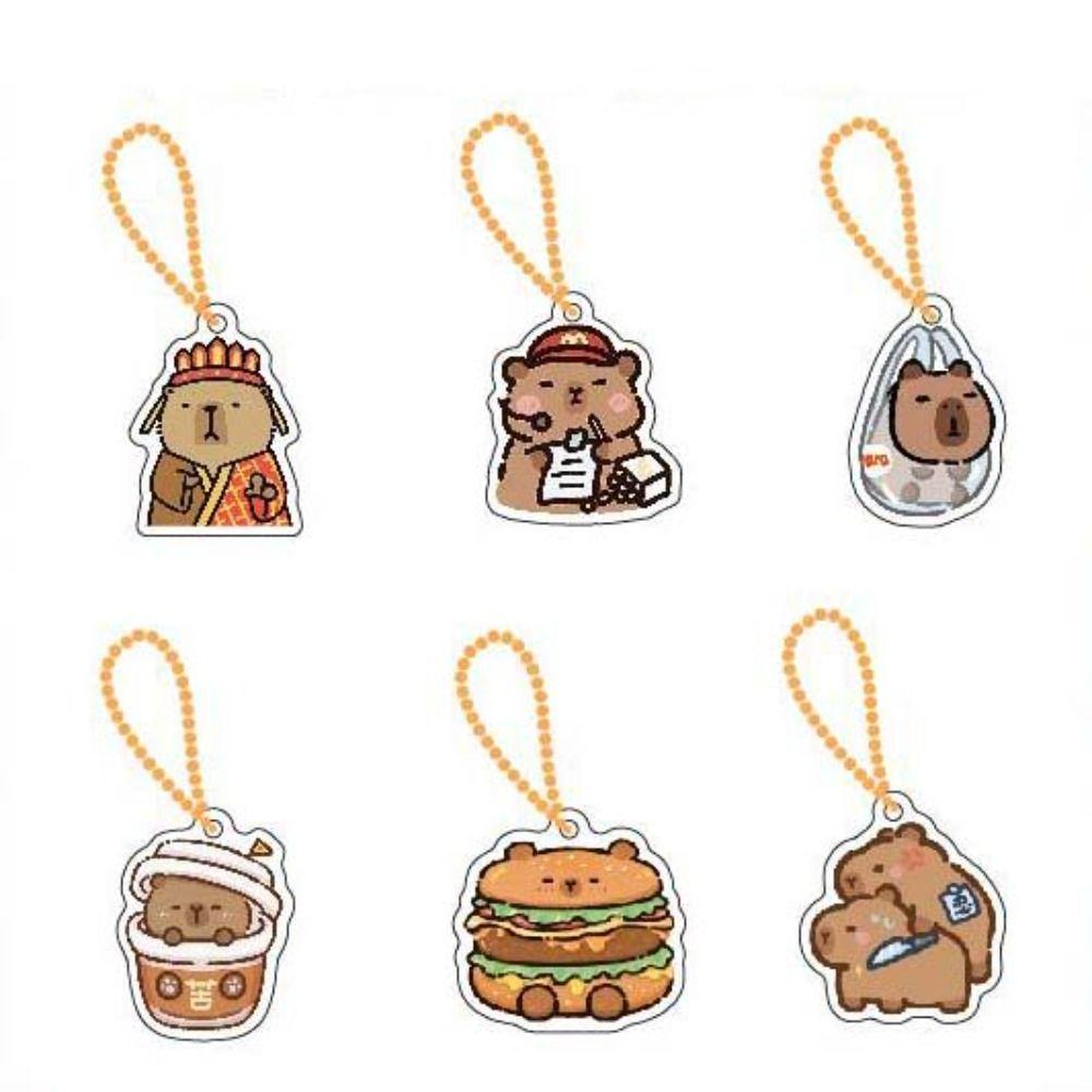 Acrylic Capybara Acrylic Keychain Creative Kapibara Pendant Capibara Bag Hanging  Bag Hanging