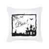 Nordic Black and White Halloween Cushion Letters Ghost Peach Skin Cushion Cartoon Home Cushion Cover