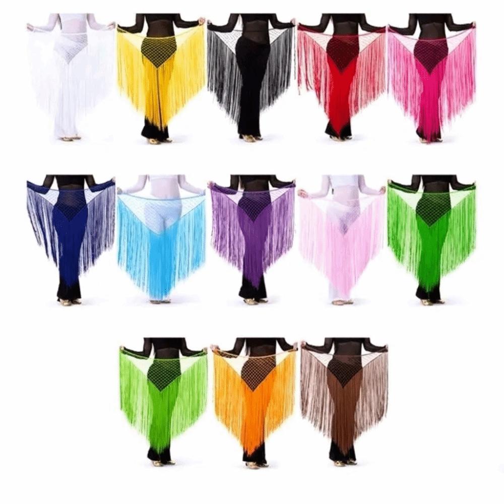 Hollow Dancing Waist Belt Long Tassel Belly Dance Waistband Sequin Waist Chain Dancer Accessories