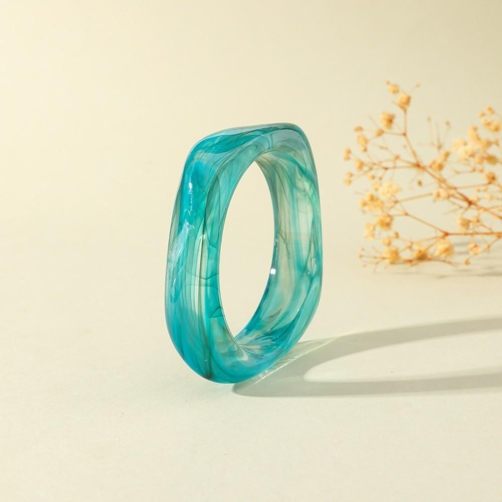 Translucent Acrylic Bracelets Gradient Chunky Cuffs Wrist Jewelry Resin Bangles Summer Beach