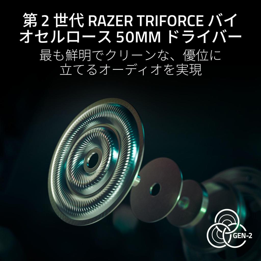 Razer BlackShark V3 Pro White Edition Wireless Gaming Headset with 2nd Generation HyperSpeed 2nd Generation TriForce Biocellulose 50mm Battery and