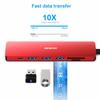 BENFEI USB C Hub USB C Hub Multiport To HDMI To Card PD 60W Charging Power Delivery Thunderbolt Compatible with iPhone 15 MacBook iPad Red 7in1,