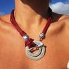 Богемский серебряный цвет двухслойное кольцо кулон ожерелье старинные ювелирные изделия памятный подарок