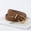 Casual Frosted Cowhide Belt Luxury Design Business Waist Strap Retro Trouser Dress Belts  Gifts