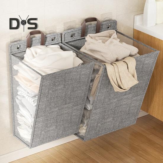 Laundry Storage Bag Clothes Hamper with Lid Dustproof Water Resistant Handle Design Clothes Laundry Basket Wall Hanging Organizer
