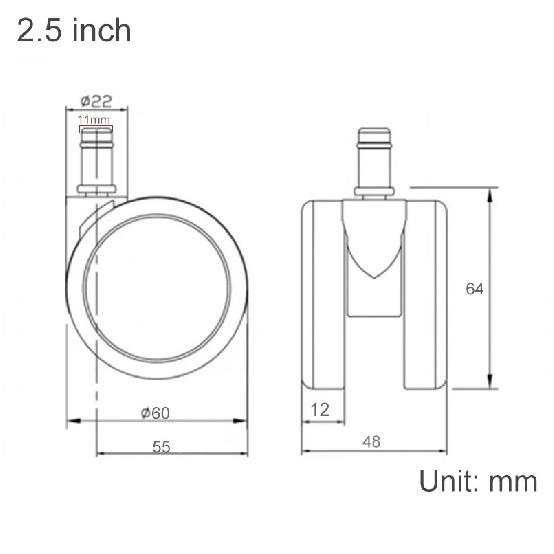 5Pcs Office Chair Wheel Safe for All Floor,No Mats Needed, Noise Free & Smooth Gliding,Universal Fit Office Chair Casters