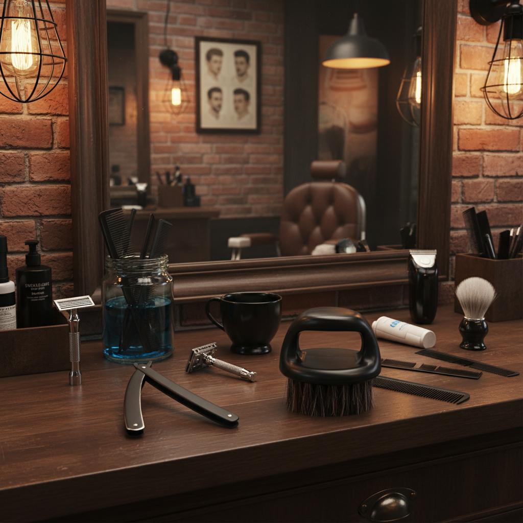 Beard and Mustache Brush with Boar Hair Finger
