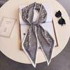 Fashion Print Hair Ribbon Scarf Women Neck Tie Bag Scarfs Satin Silk Skinny Headscarves Ladies Foulard Floral Bands New