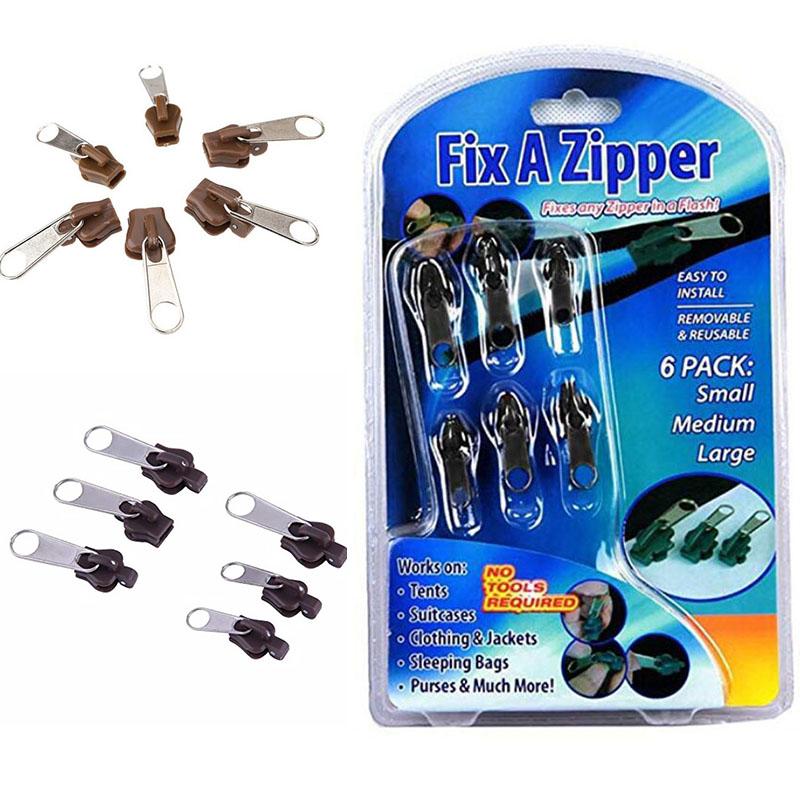 Ремонтный комплект портативный 6 шт./комплект высокое качество 3 размера швейные инструменты слайдер зубчатые молнии мгновенная фиксация исправить молнию популярные универсальные нежные ювелирные изделия