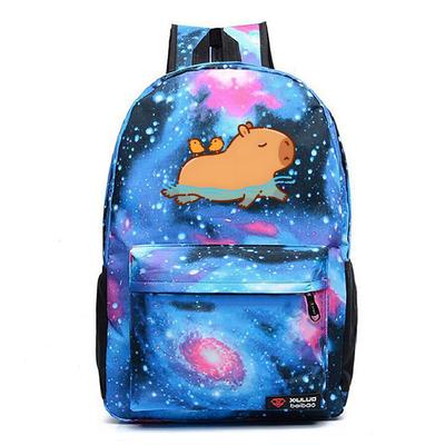 Милый рюкзак с принтом капибары, студенческий школьный рюкзак для отдыха и путешествий, большой вместимости