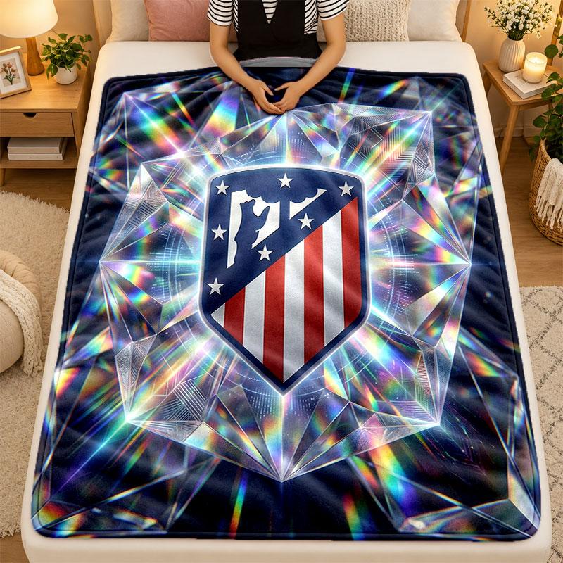 Flannel BlanketAtletico Madrid Warm Soft Throw Blanket for Indoor Sofa Bed Living Room Use