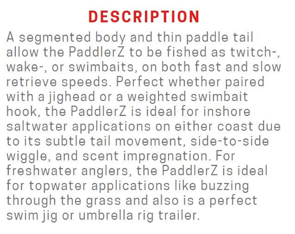 Zman Мягкая приманка PaddlerZ с ароматом, 4 дюйма, 5 шт./упаковка, премьера (3410)