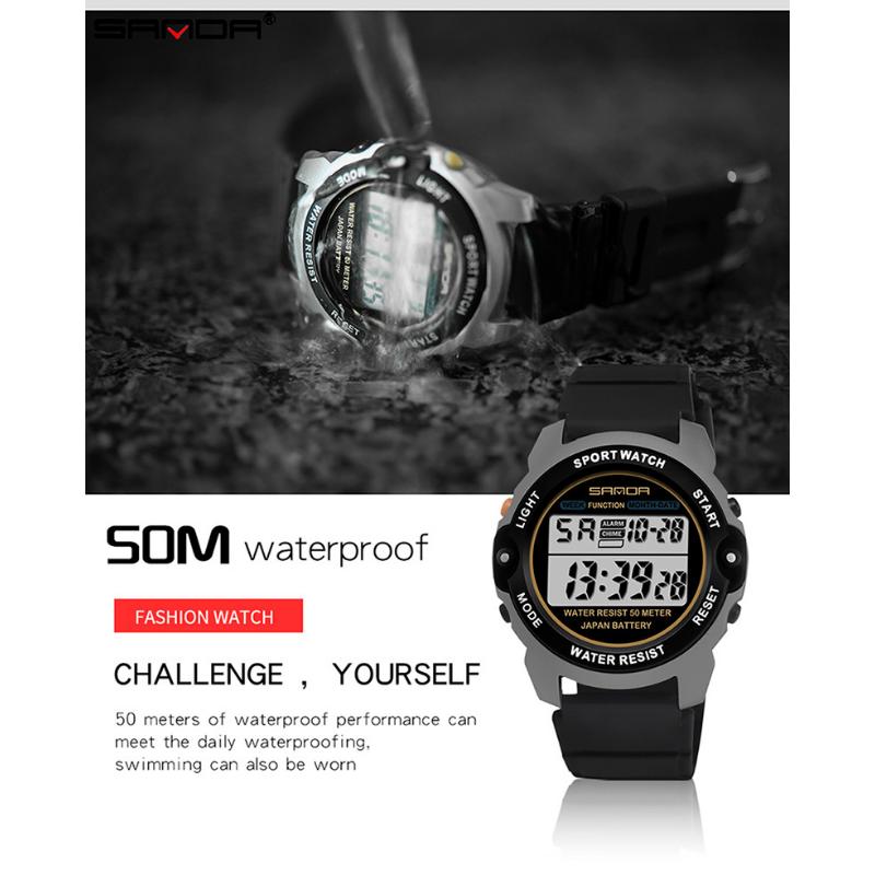 SANDA Новые студенческие спортивные электронные часы, мужские молодежные многофункциональные уличные часы, часы для мальчиков