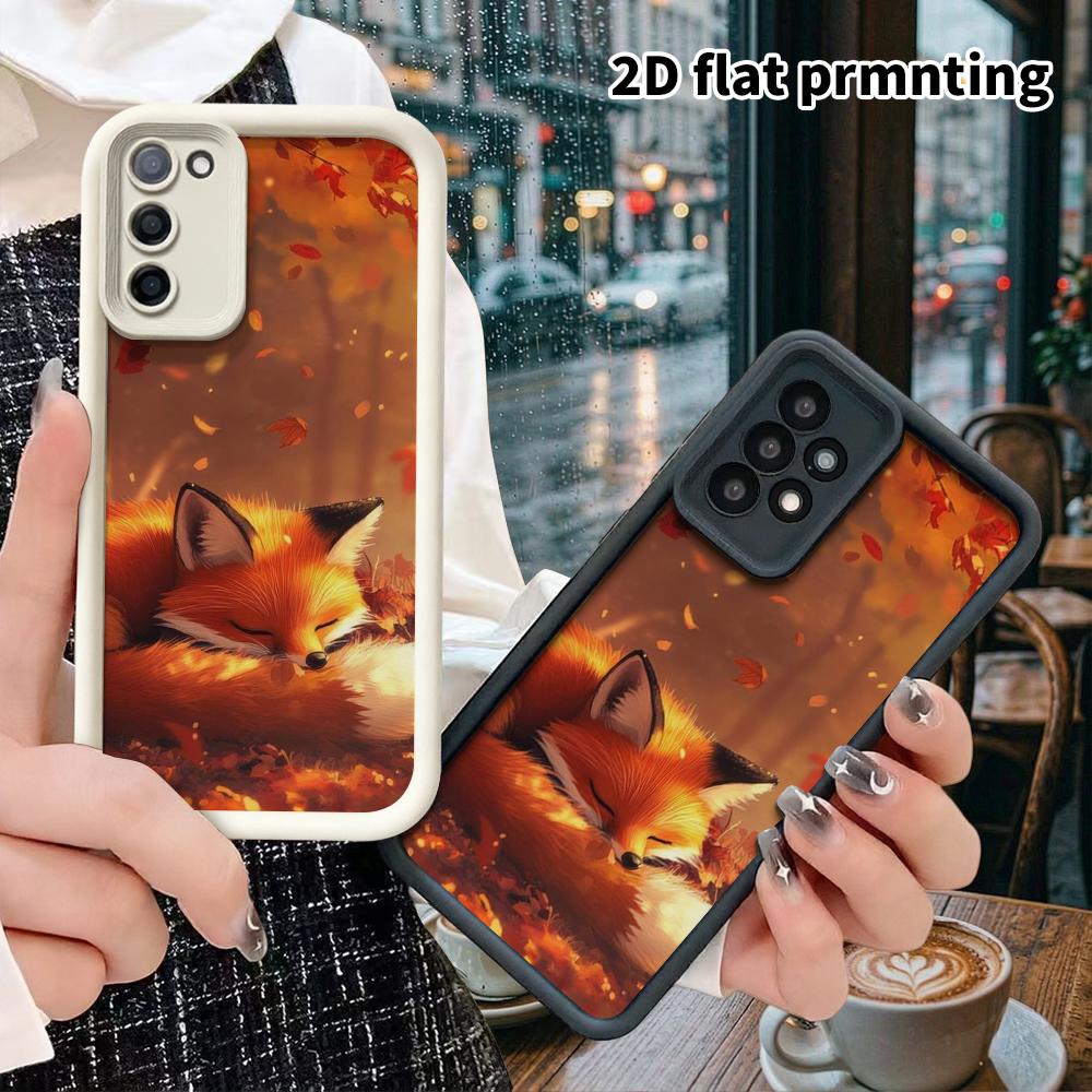 Чехол для телефона: 2D плотный защитный чехол-книжка для Samsung Galaxy A34 A35 M05 M06 S20 S22 S21 FE Plus 5G, спящий красный лис, Рождественский и Хэллоуинский подарок