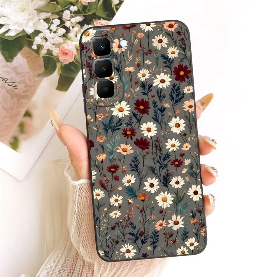 For Infinix Hot 70 X6895 Cute Cat Flower Cartoon Phone Case For Infinix Hot70 Soft Silicone Covers Bumpers
